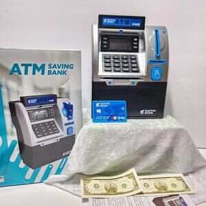 Gaffin ATM Savings Bank Debit Card Electronic Piggy Bank Money Toy for Kids NEW